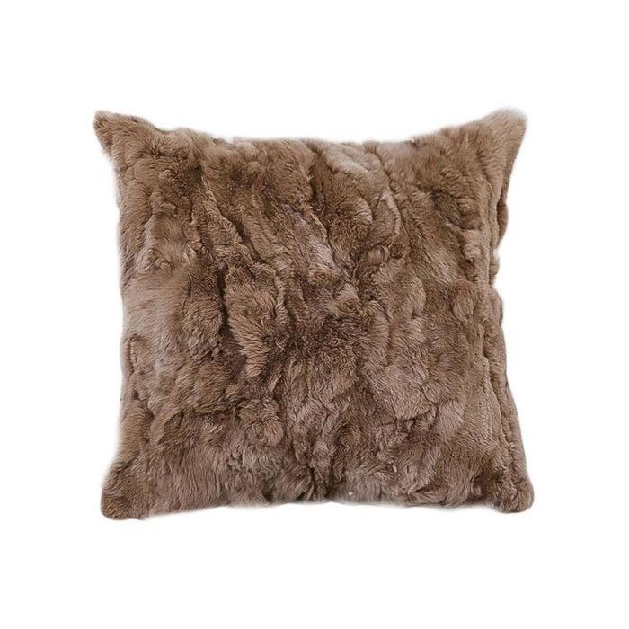 SOGA 50cm Luxurious Brown Faux Fur Plush Textured Throw Pillow