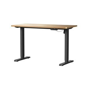 Oikiture Electric Standing Desk Single Motor Black Frame 120CM OAK Tabletop