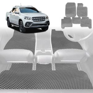 6D Diamond Car Floor Mats for Mercedes-Benz X-Class Ute2017-2021-Full Set-Grey-Outback GT