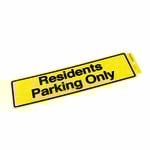 Sandleford 330 x 95mm Residents Parking Only Yellow Self Adhesive Sign