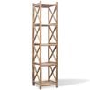 vidaXL 5-Tier Square Bamboo Shelf Free Standing Tower Rack Storage Organiser