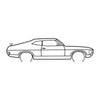 Ignite Laser Ford XA Falcon GT Silhouette Metal Wall Art Rustic Metal 47inch/120cm