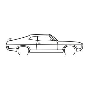 Ignite Laser Ford XA Falcon GT Silhouette Metal Wall Art Rustic Metal 47inch/120cm