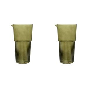 2PK Ecology Soda Lime Glass Callisto Carafe 1.4L/22.5cm Olive Green