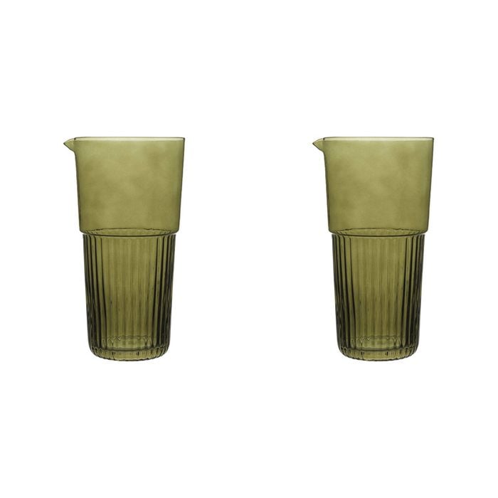 2PK Ecology Soda Lime Glass Callisto Carafe 1.4L/22.5cm Olive Green