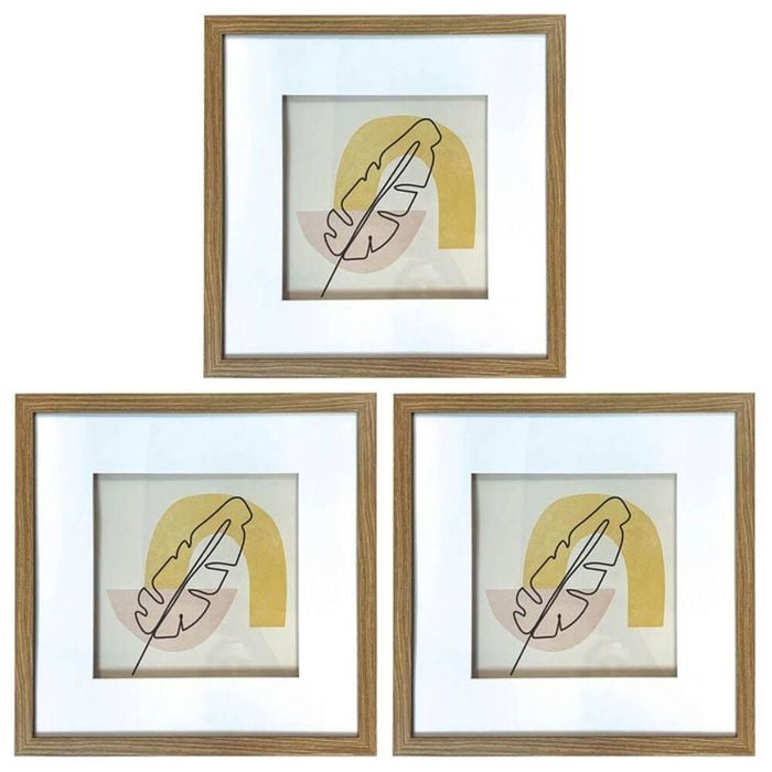 3PK Frankie & Me Shadow Square Picture Frame Home Photo Decor 4cm Dark Oak