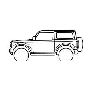 Ignite Laser Ford 2021 Bronco Silhouette Metal Wall Art Rustic Metal 23.6inch/60cm