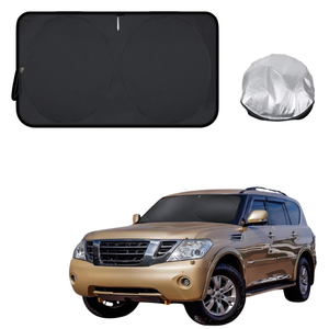Front Windscreen Sun Shade for Nissan Patrol Y62 2013 - Current (Y62) - Standard 150 x 85 cm - Black
