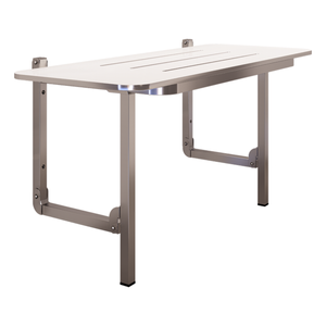 Metlam Australia 960 x 398mm White Compact Laminate Folding Shower Seat
