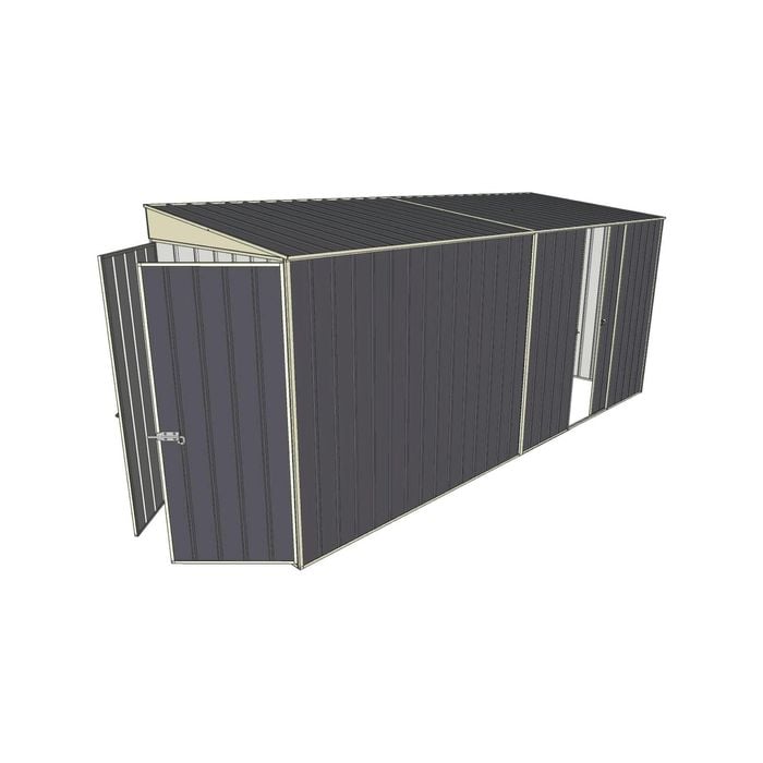 Build-a-Shed 1.5 x 4.5 x 2m Single Sliding Side Door Skillion Shed - Grey
