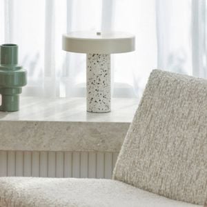 Amalfi Dario Terrazzo Table Lamp Multi-coloured & White 30x30x33cm