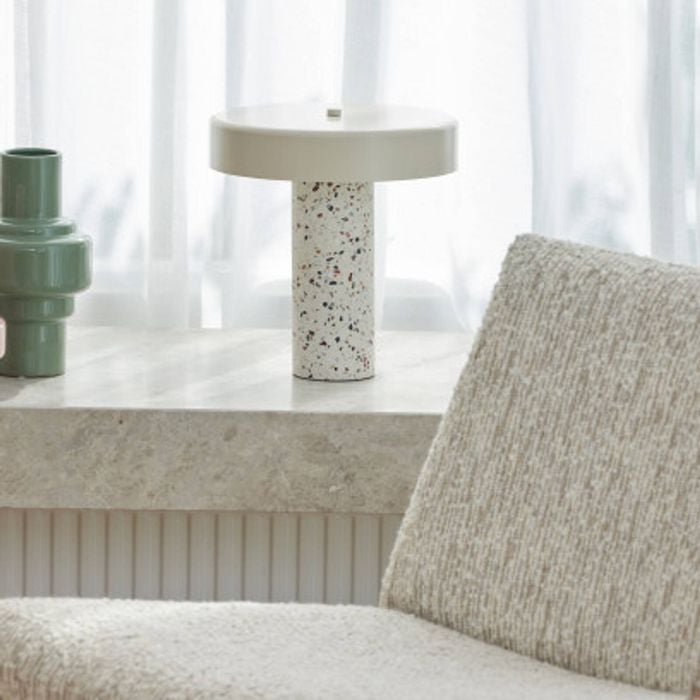 Amalfi Dario Terrazzo Table Lamp Multi-coloured & White 30x30x33cm