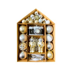Catzon 71 Pcs Christmas Ball Ornaments Plastic Shatterproof Bauble for Party Wedding Holiday-Set 4