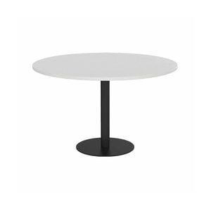 Olg Disc Meeting Table White Frame White Top 1050mm Diameter