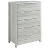 Tallboy with 5 Storage Drawers Natural Wood like MDF in White Ash Colour