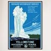 Galrie Vintage 1938 Yellowstone National Park Travel Poster Featuring Old Faithful Geyser, Black Frame, 50 x 70cm (20 x 28inch)
