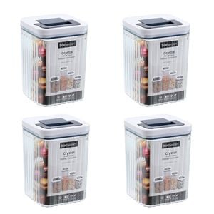 4PK Lemon and Lime Crystal Ribbed Food Storage Container 1.9L/18cm Assorted