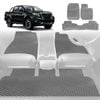 6D Diamond Car Floor Mats for Nissan Navara Dual Cab 2015-Current-Full Set-Grey-Outback GT