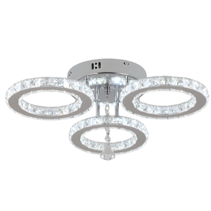 Eli & Co. Lighting Luretta 30W Crystal Ring Tri-Colour Flush Mount Chandelier