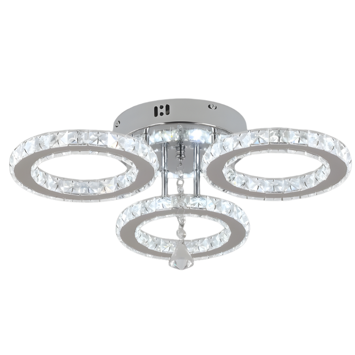 Eli & Co. Lighting Luretta 30W Crystal Ring Tri-Colour Flush Mount Chandelier