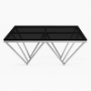 Elegant Collections Silver Black Pyramid Coffee Table