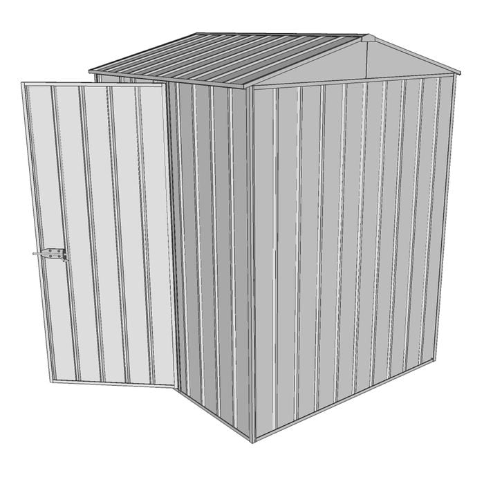 Build-a-Shed 1.5 x 1.5 x 2.3m Gable Shed with Single Hinged Side Door - Zinc