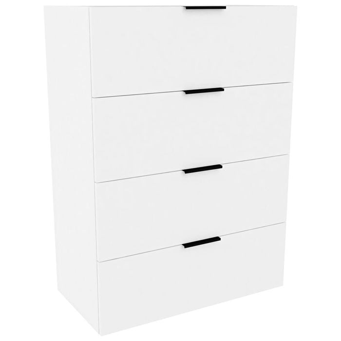 Lugna 1024 x 750 x 380mm White 4 Drawer Ready to Assemble Unit - White