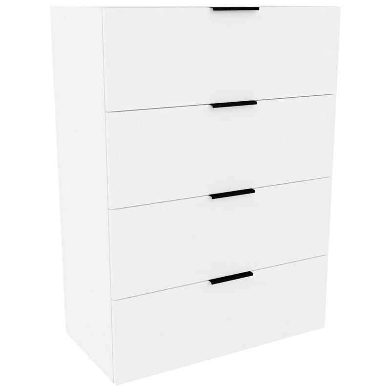 Lugna 1024 x 750 x 380mm White 4 Drawer Ready to Assemble Unit - White