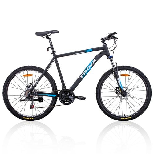 Trinx M136 Mountain Bike 26 inch Shimano Gear 21 Speed MTB Matt Black White Blue 21 inches Bunnings Australia