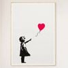 Galrie Banksy Girl With Balloon Artwork Print, 2004 - Iconic Art Piece for Collectors, Wood Frame, A4 21 x 30cm (8 x 12inch)