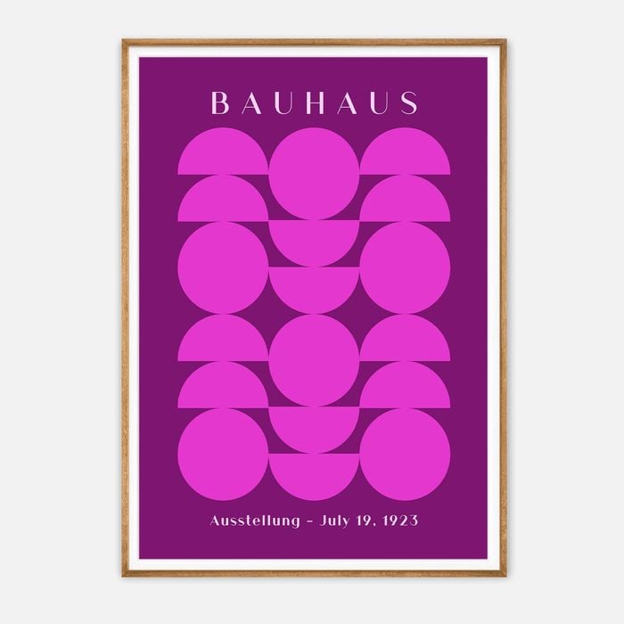 Galrie Bauhaus Geometric Art Print Modern Abstract Poster for Contemporary Spaces, Wood Frame, A3 30 x 42cm (12 x 16inch)