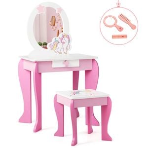 Costway 2in1 Kids Dressing Table Chair Set