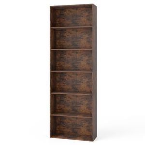Costway 6-tier Open Bookcase 178cm Display Shelf Storage Organizer Brown