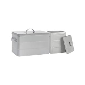 Harbour Housewares Vintage Metal Storage Canister 2pc Set