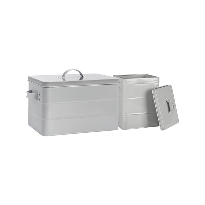 Harbour Housewares Vintage Metal Storage Canister 2pc Set