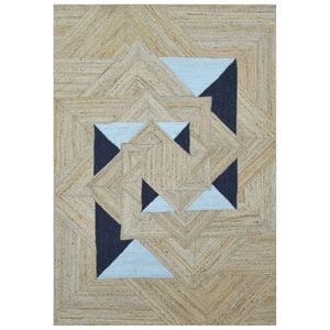 Handwoven Patchwork Jute Rug-1148-Natural-190X280cm