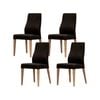 Rosemallow Dining Chair Set of 4 PU Leather Seat Solid Messmate Timber - Black
