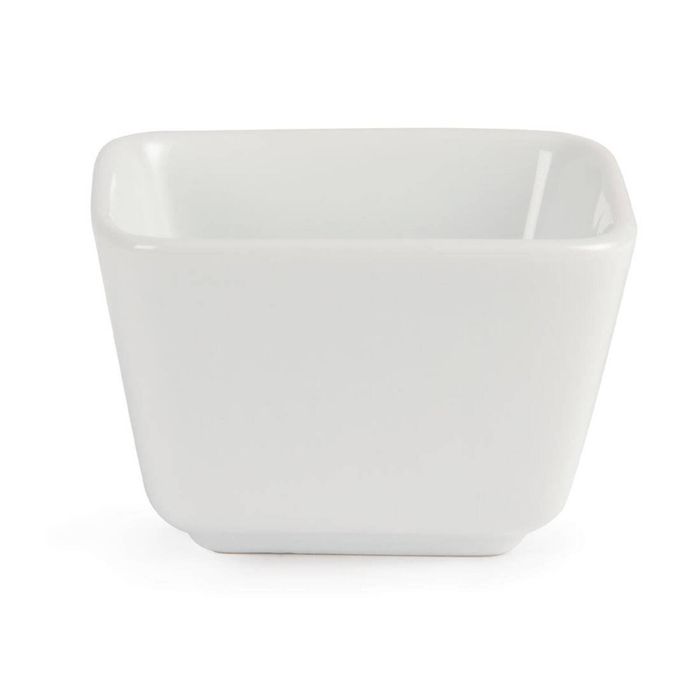 Olympia Whiteware Tall Square Mini Dishes Porcelain White 75x75x48mm 12 Pack