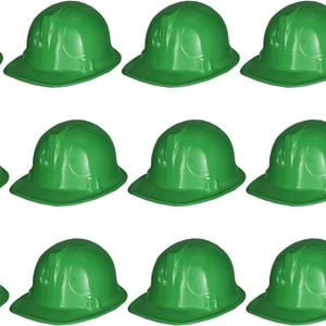 12x Kids Builder Hats Construction Costume Party Helmet Safety Cap Childrens Green