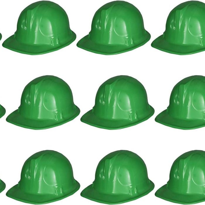 12x Kids Builder Hats Construction Costume Party Helmet Safety Cap Childrens Green