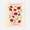Galrie Stunning Vintage Art Print of Lisbon Flower Market - Botanical Archive No.3, White Frame, 70 x 100cm (28 x 40inch)