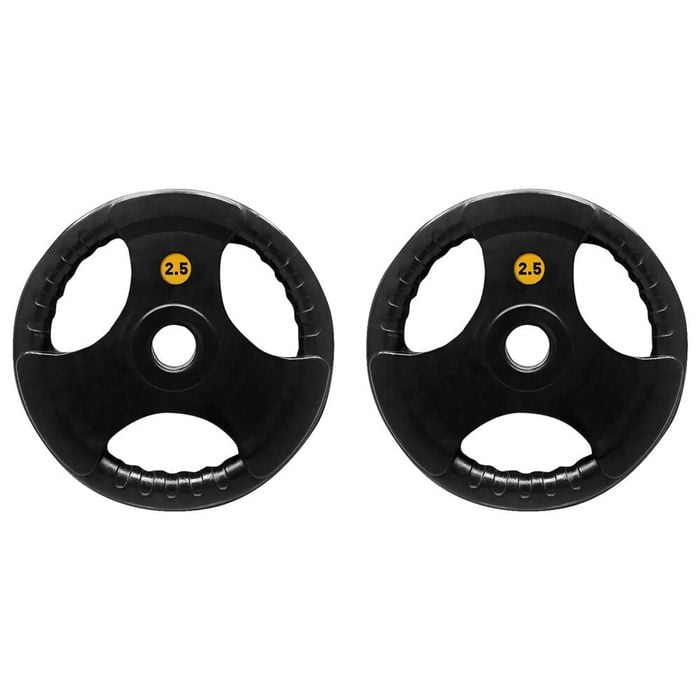 2pk Olympic Rubber Grip Plate Weight Lift Home Gym Exercise 2.5kg