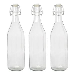 Argon Tableware Glass Bottles with Swing Top - 1.1 Litre - Pack of 3
