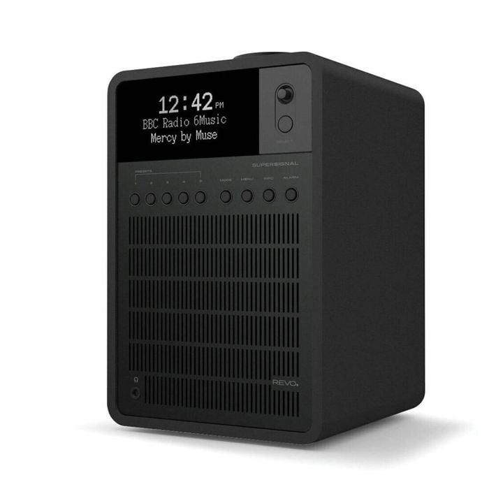 Revo SuperSignal Walnut Tabletop Radio w/ Bluetooth 13.5x21cm - Black Shadow