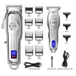 OZK 2 in 1 Full Metal Combo Kit Barber Hair Clipper For Men Professional Electric Beard Hair Trimmer Rechargeable Haircut