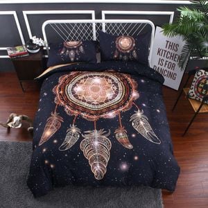 3D Dark Dreamcatcher Feather  Quilt Cover Set Bedding Set Pillowcases