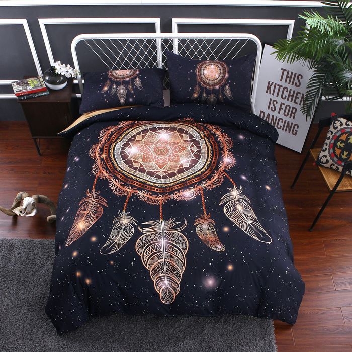 3D Dark Dreamcatcher Feather  Quilt Cover Set Bedding Set Pillowcases
