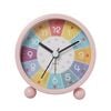 Catzon Kids Learning Clock Silent Non Ticking With Night Light-pink