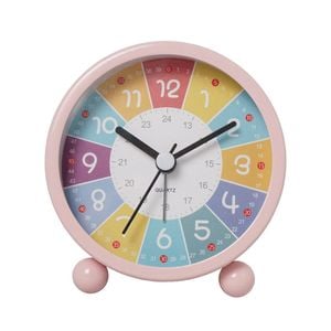 Catzon Kids Learning Clock Silent Non Ticking With Night Light-pink