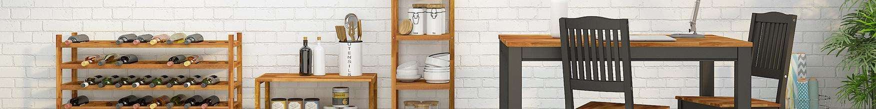 interbuild dining set, cabinet and shelves
